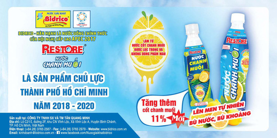 nuoc chanh muoi Restore - san pham chu luc HCM